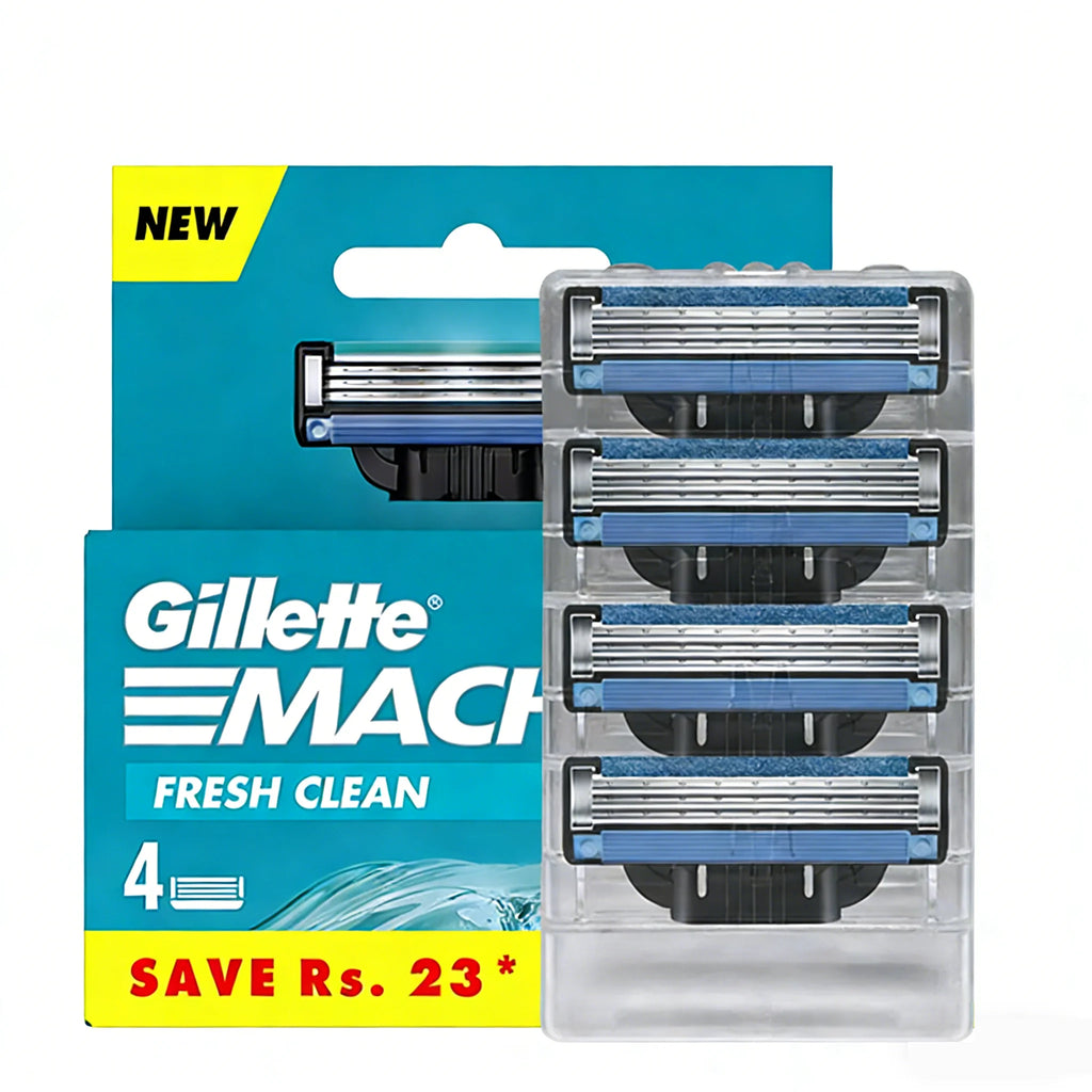 Gillette Mach3 Shaving Razor for Men,1 Razor Gillette 3-Blade Handle for Men’s Grooming,5 Razor Blade Refills,Lubrication Strip