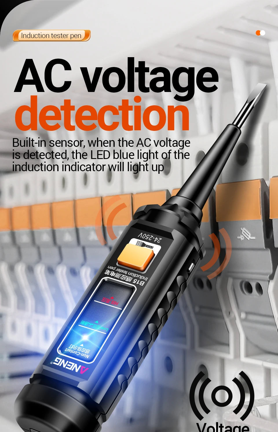 ANENG ST184 Digital Multimeter Clamp Meter True RMS Voltage Current Ohm Test+B15 Induction Tester Pen Electrician Detection Tool