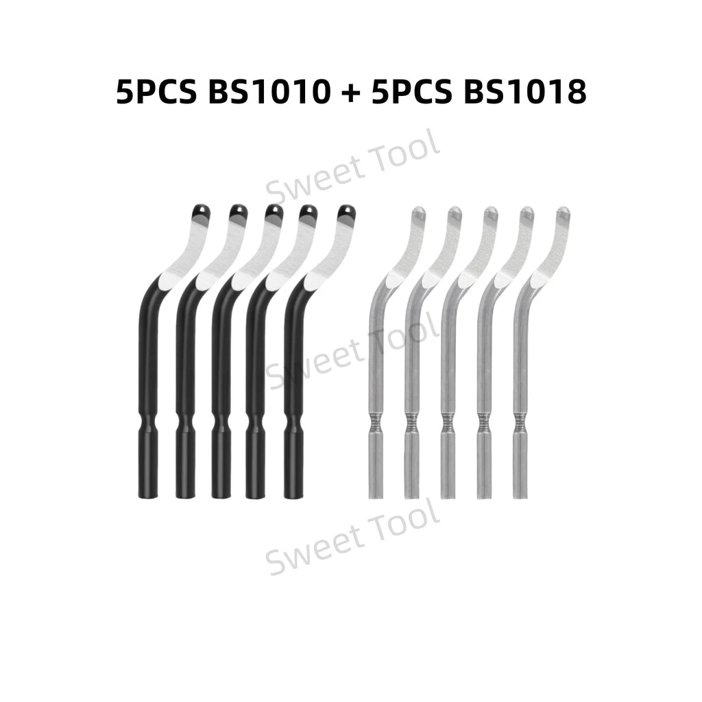 Deburring Tool Set RB1000 Black Metal Handle with 1/10/11 Swivel Blades for Metal PVC Plumbing 3D Printing Plastic Copper Resin