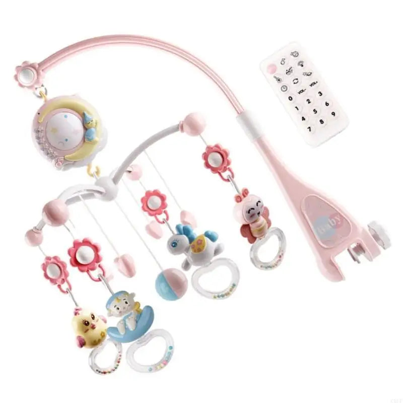 Hanging Rotating Rattles Music Box Musical Crib Mobile for Boy Girl 0-24 Month