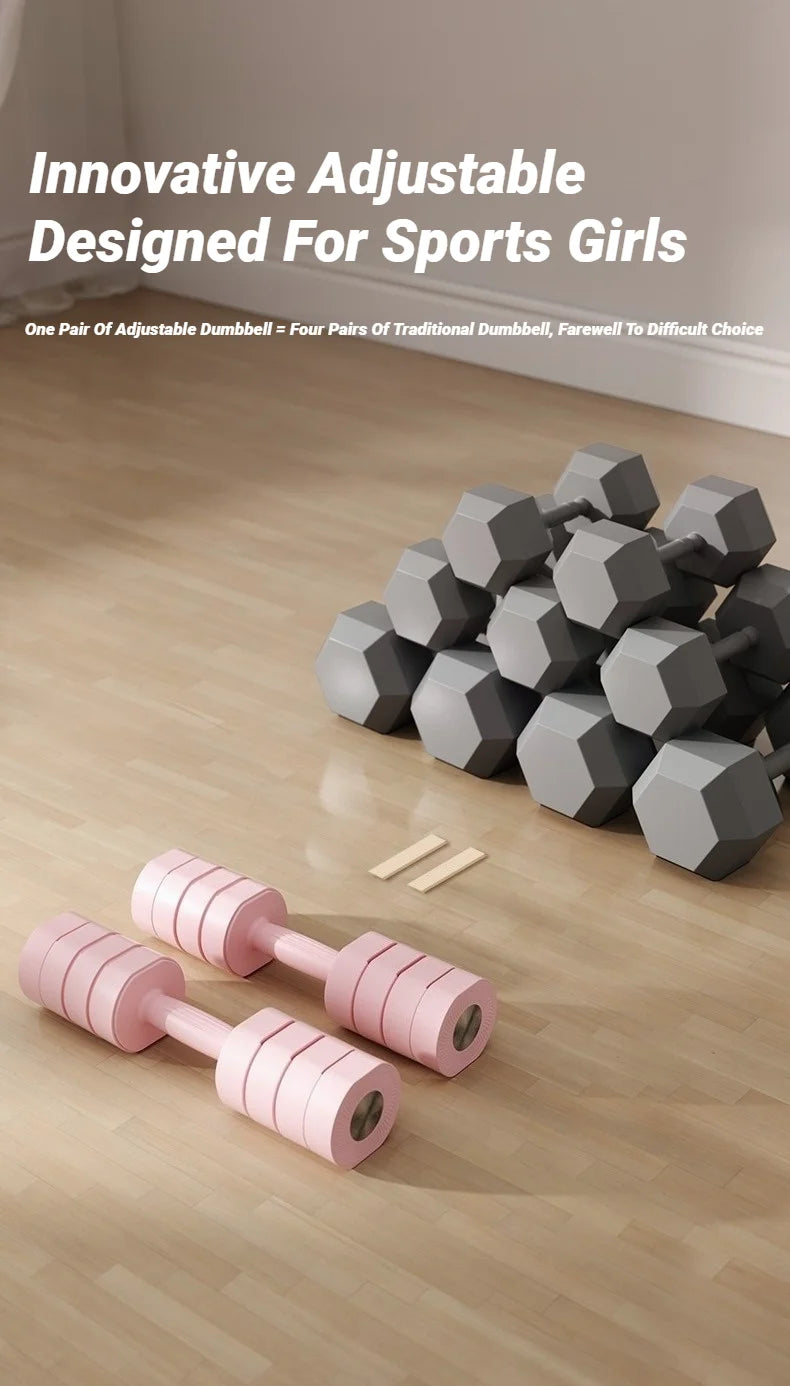 1Pair Adjustable 4In1 Dumbbell Set Ladies Fitness Home Small Thin Arm Weight Loss Equipment Dumbbells Multifunctional