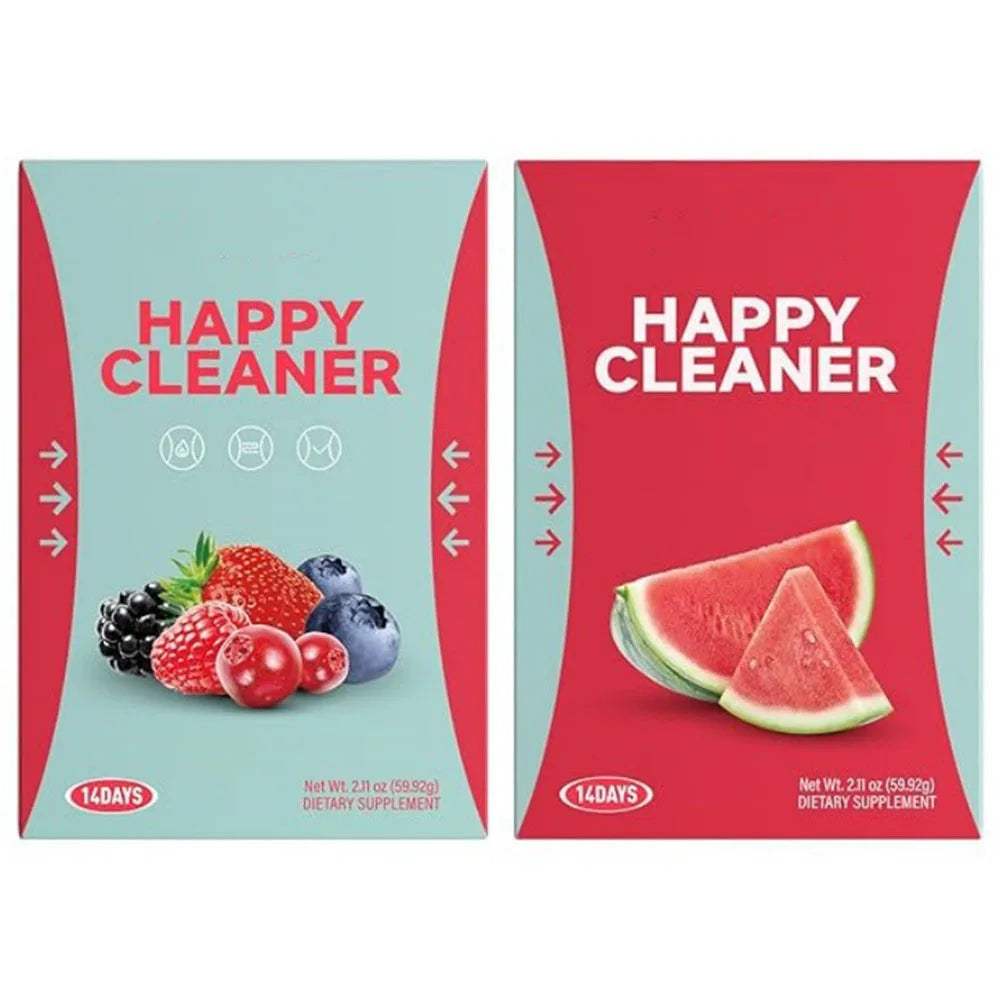 Happy Cleaner Powder – Sugar-Free Watermelon Drink Mix, Antioxidant & Digestion Support, Vegan, Non-GMO, Gluten-Free, 14 Packs