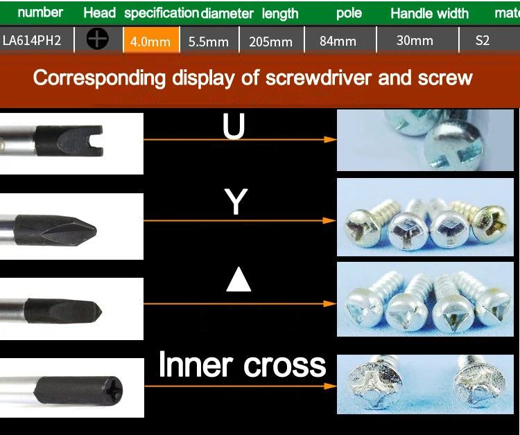 LAOA Special-shaped screwdriver Y-shaped U-shaped H triangle magnetic screwdriver socket screwdriver
