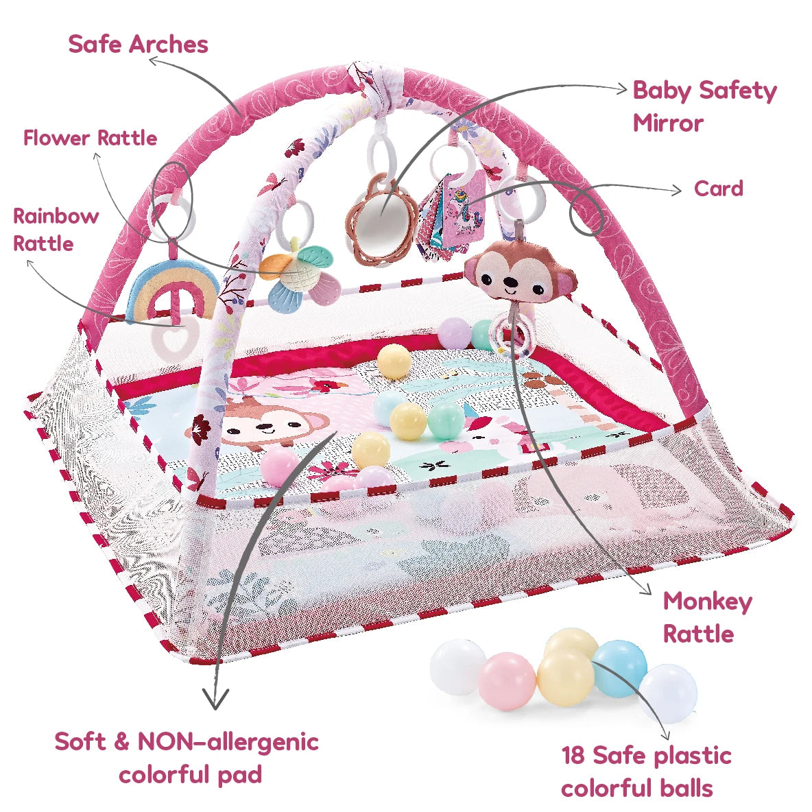 Baby Enlightenment Game Mat Crawling Blanket Early Education Activity Gym Toy Multifunctional Fence Pad Sports Fitness Frame Toy