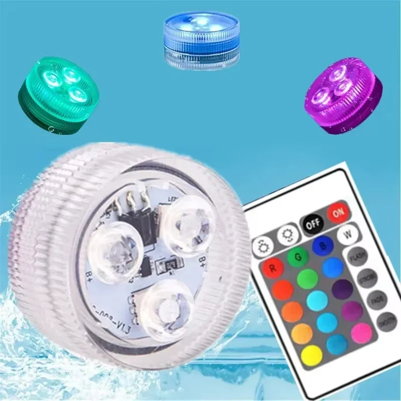 Remote Control Underwater Light Waterproof,Color Changing LED Pool Lamp for Indoor Aquarium, Bowl, Table Centerpiece Nightscape