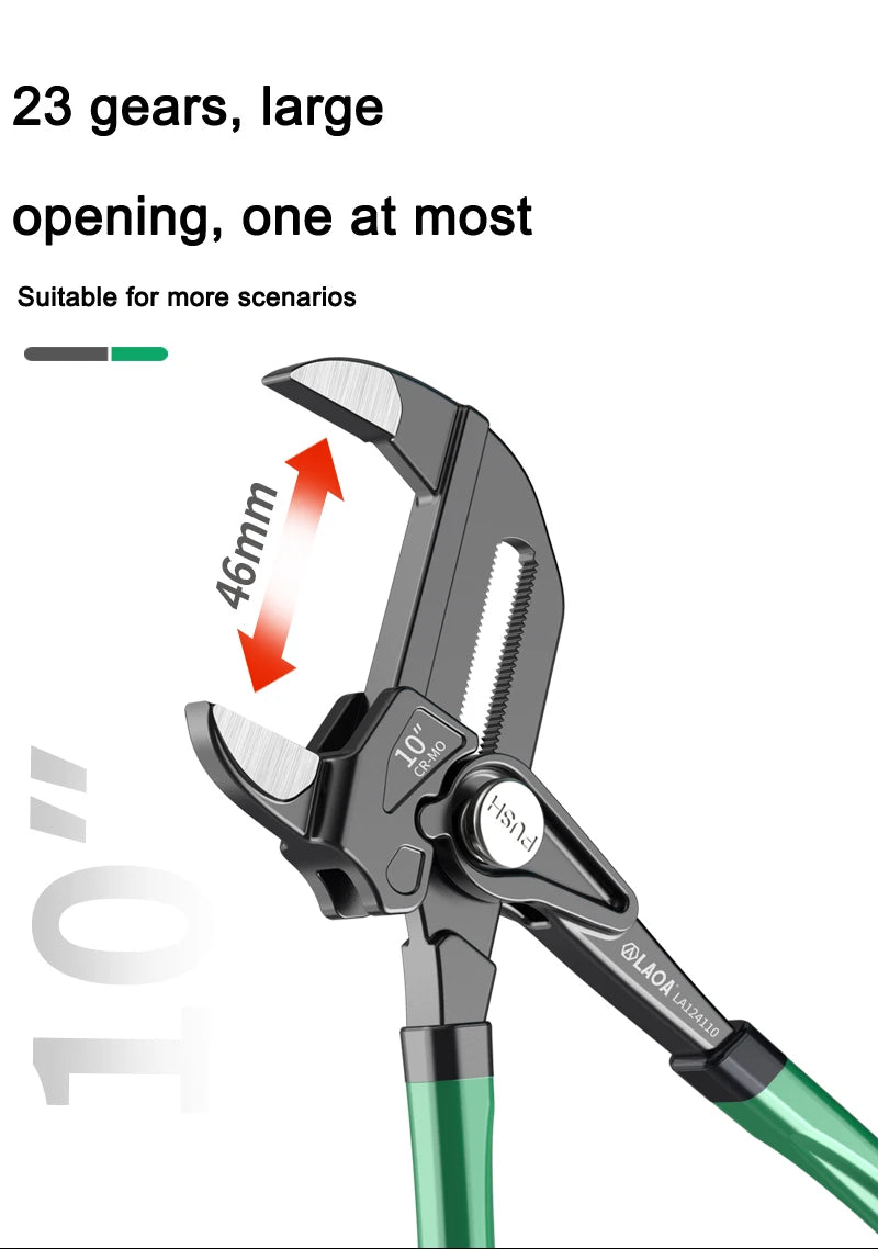 LAOA Clamp Type Wrench Pipe Pliers Parallel Clamping Mouth Multi-Purpose 7" 10" Adjustable Wrench Manual Clamping Household Tool
