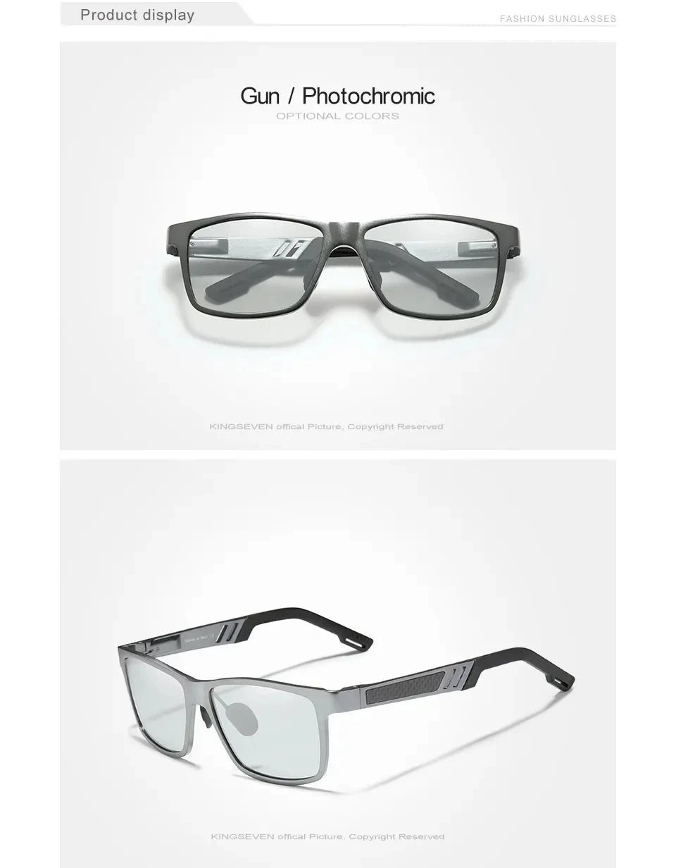 KINGSEVEN Men Polarized Sunglasses Aluminum Magnesium Driving UV400 Glasses Rectangle Shades Eye Protection Luxury Male Eyewear
