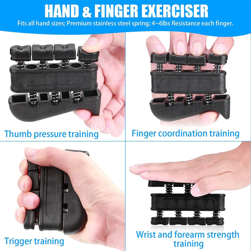5-60Kg Adjustable Grip Strength Trainer with Finger Exerciser Hand Grip Strengthener for Muscle Building and Injury Recover