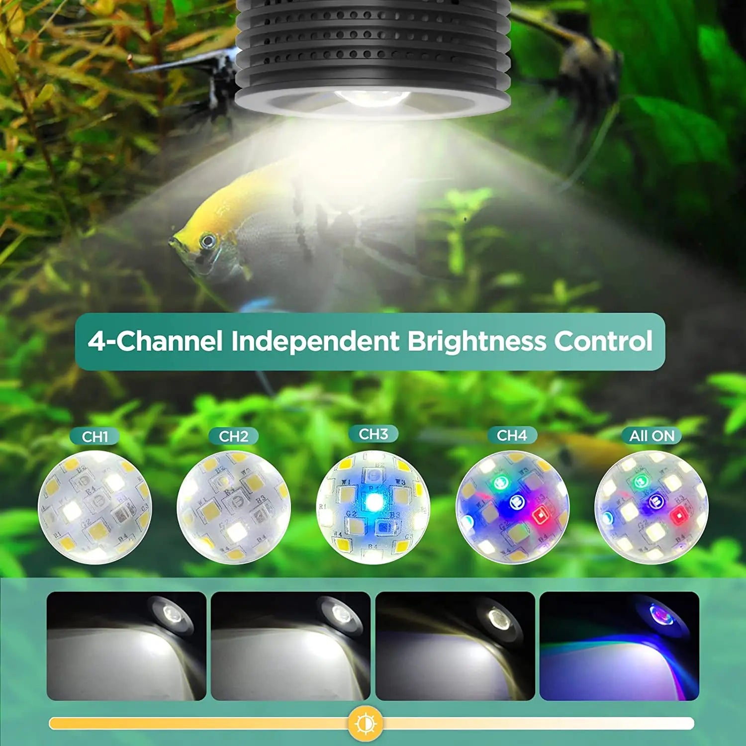 Lominie Asta 20 Freshwater 18W RGBW+UV Full Spectrum Nano LED Aquarium Light for Refugium Planted Fish Tank