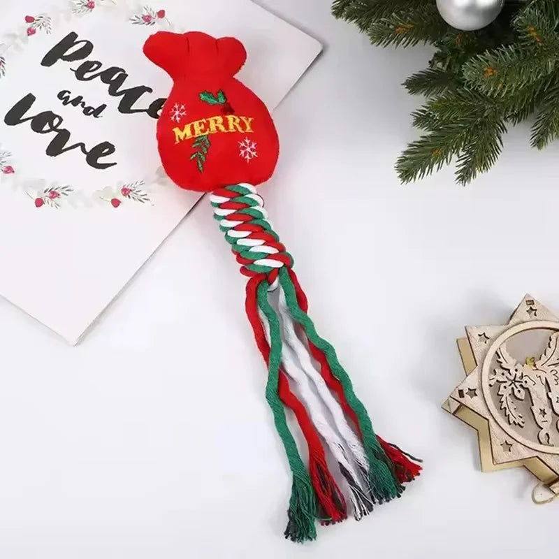 Cotton Double Knot Dog Rope Toy Chew Toy Teething Stick For Puppy Small Medium Dogs Interactive Self Entertaining Pet Play Toy