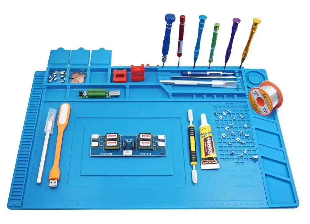 Durable ESD Silicon Soldering Mat Heat-Resistant Work Pad for Hot Air Gun Soldering Iron Station Repair Thermal Insulation Pad