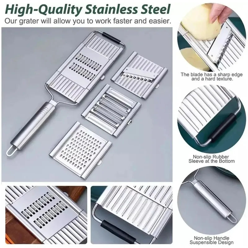 Stainless Steel Shredder Cutter Vegetable Grater Portable Manual  Vegetable Slicer Easy Clean Multi Purpose Kitchen Accesories