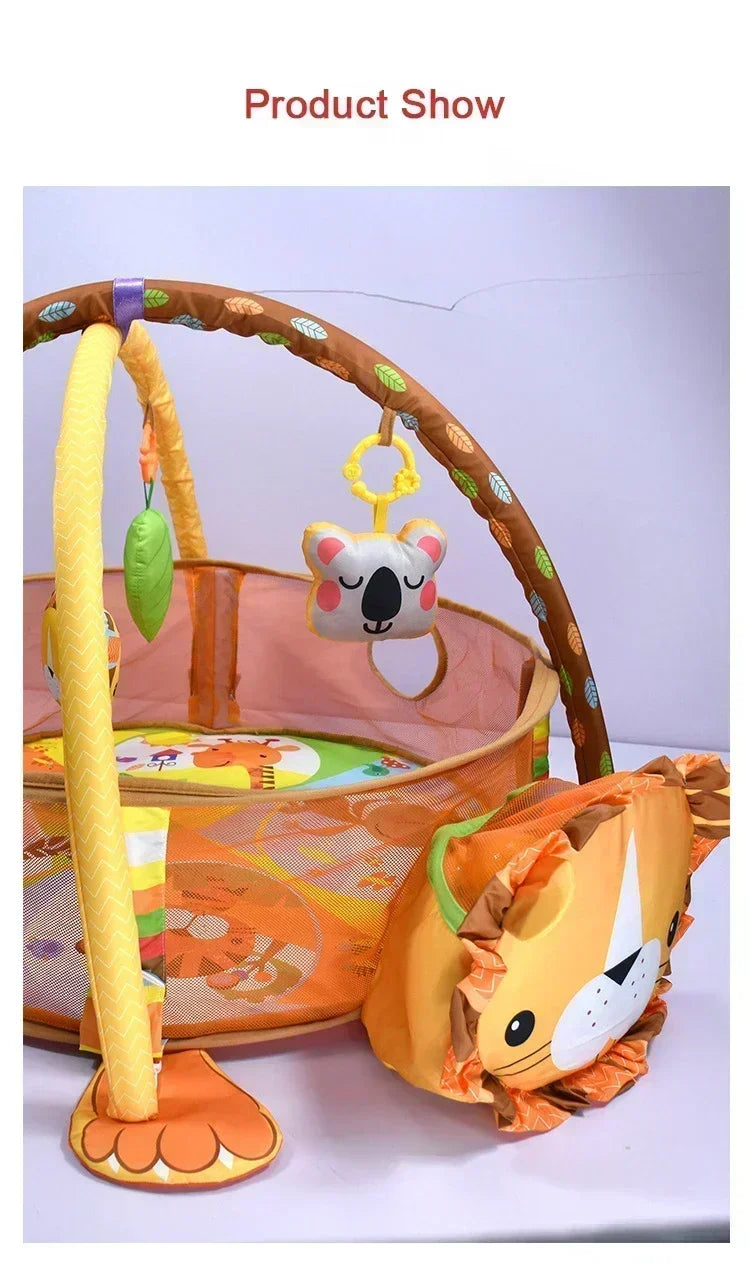 Baby Fitness Frame Crawling Blanket Infant Fence Crawling Mat with Cloth Book Infant Rug Enlightenment Toys Game Mat Kids Gift
