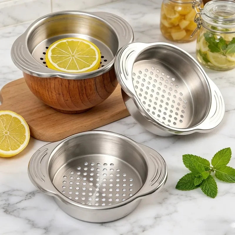 Can Strainer Stainless Steel Food Drainer Double Handle Compact Kitchen Gadget for Tuna Beans Vegetable Quick Drain Tool Durable