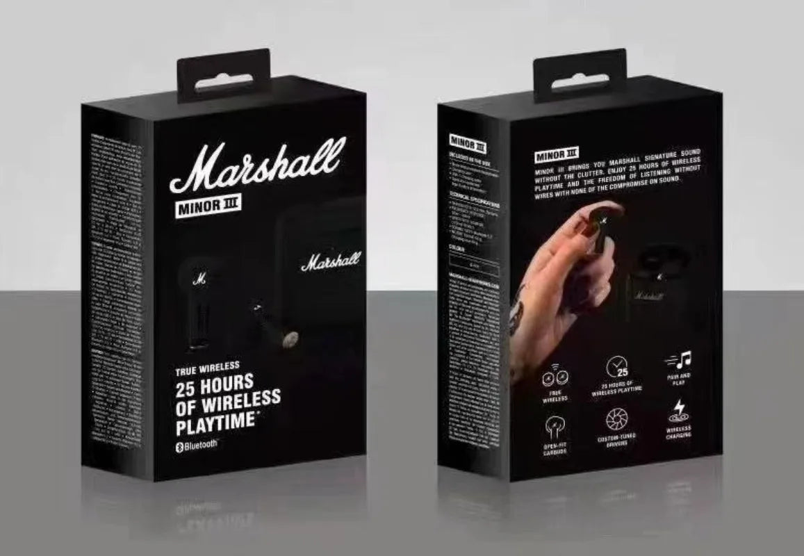 Marshall MINOR III 100%Original Earphones Wireless Bluetooth 5.1 Headphones Sports Denoise Hi-Fi Bass Subwoofer Music Headset