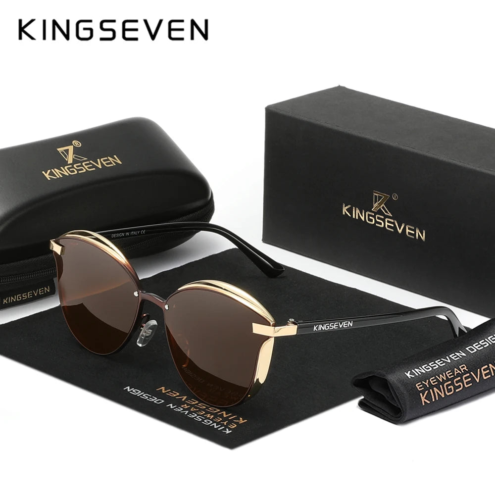 KINGSEVEN Cat Eye Polarized Sunglasses Women Luxury Ladies Fashion High Quality Driving Glasses Antu-UV400 Protection Eyewear