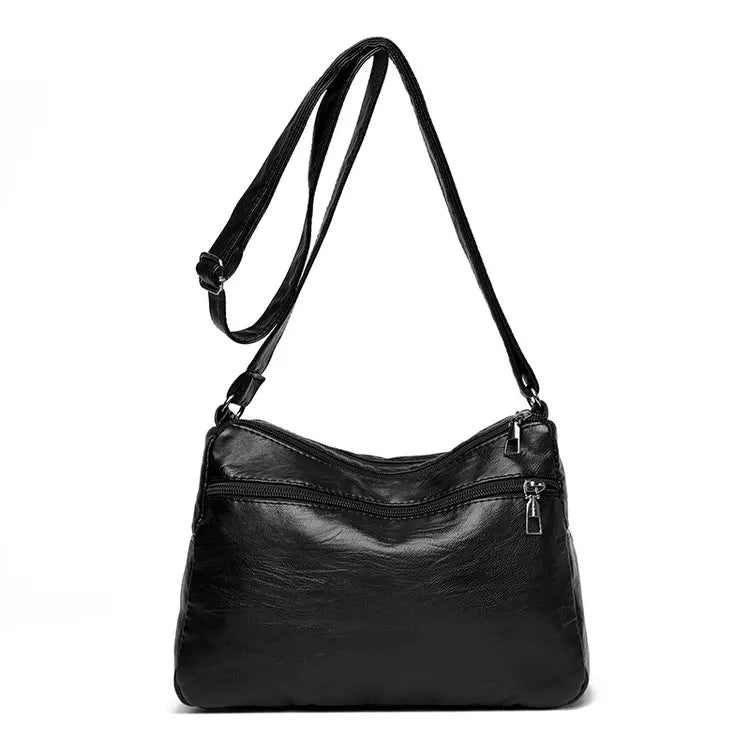 Large Capacity Soft Leather Shoulder Bag Casual Crossbody Bag for Middle-Aged Women 2025 New Style Versatile Mom Bag