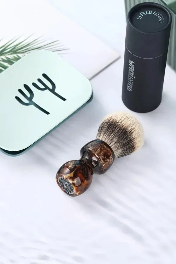 YAQI Caramel 26MM Two Band Badger Hair Men Wet Shaving Brush Shaving Brush For Men Shaving Foam Brush