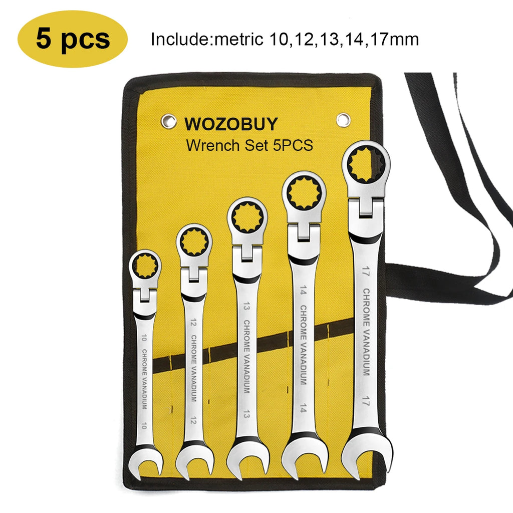 Clé à Cliquet Flex 180° WOZOBUY 6-22mm 72 Dents