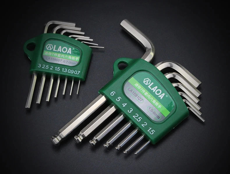 LAOA Mini 7-piece allen wrench hexagonal hexagonal screwdriver set 0.7/0.9/1.3/1.5/2/2.5/ 3mm wrench Allen key