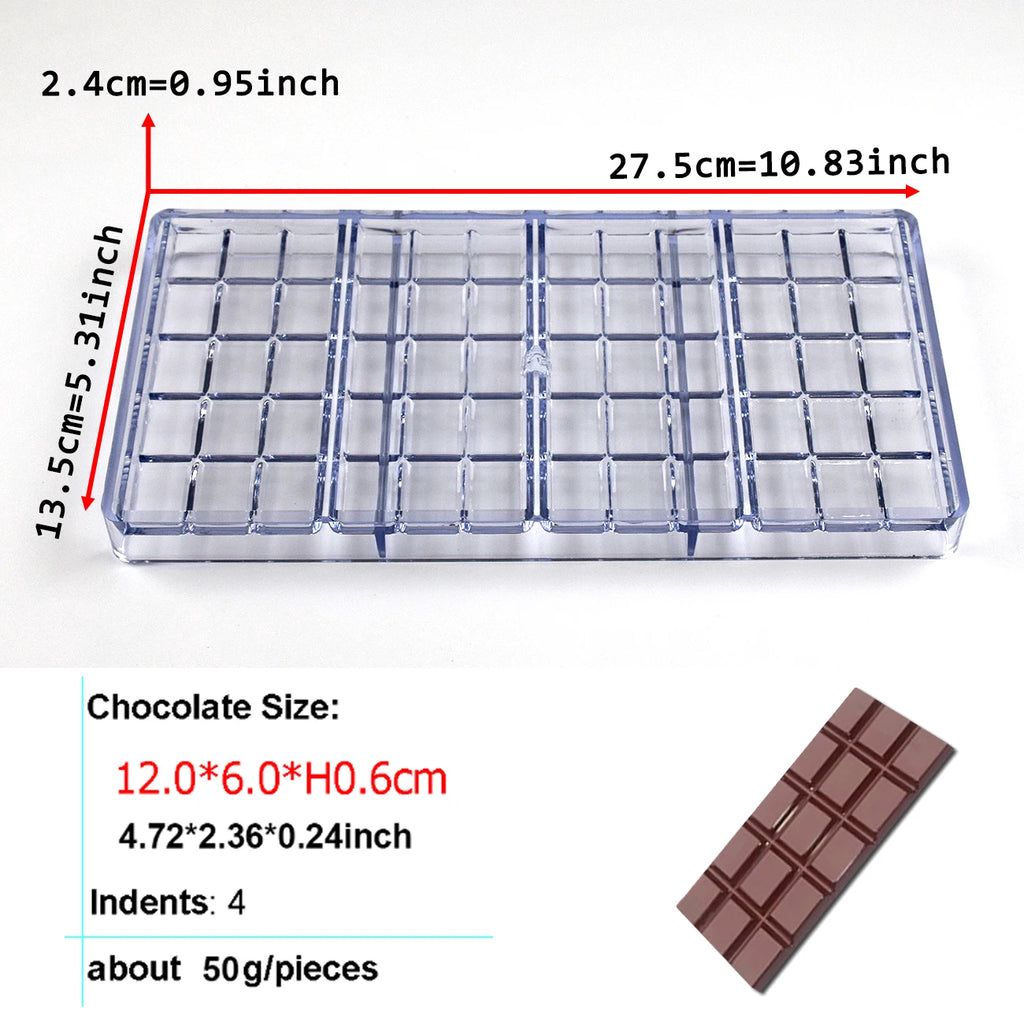 Chocolate Bar Mold Baking Pastry Tools For Baker Polycarbonate Chocolates Bar Bonbons Molds Baking Pastry Confectionery Mould