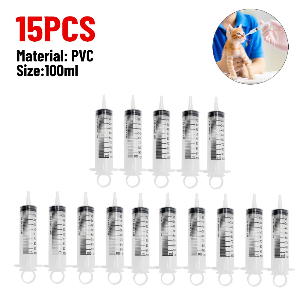 20/60/100ml Plastic Reusable Syringe For Measuring Nutrient Sterile Hydroponic Measure Perfume Rinse Disposable Sampler Injector