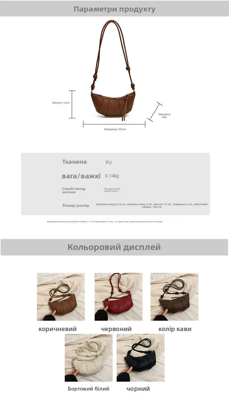 Casual Dumpling Shaped Large Capacity Shoulder Bag for Women 2026 New Style Soft Handle Single Strap Crossbody Luxury Bag