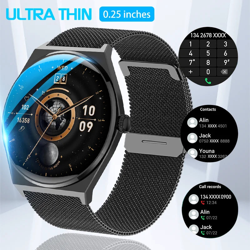 DAORKOW New Ultra thin Wireless Call SmartWatch Women Watches Men Sports Fitness Tracker Heart Rate Smartwatches For Android IOS