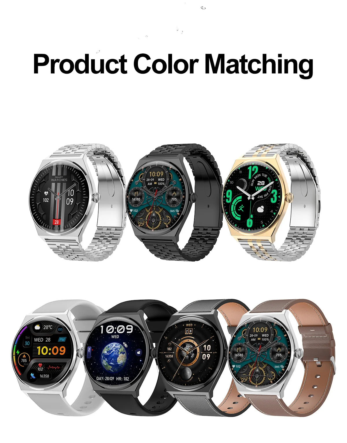 DAORKOW New Ultra thin Wireless Call SmartWatch Women Watches Men Sports Fitness Tracker Heart Rate Smartwatches For Android IOS