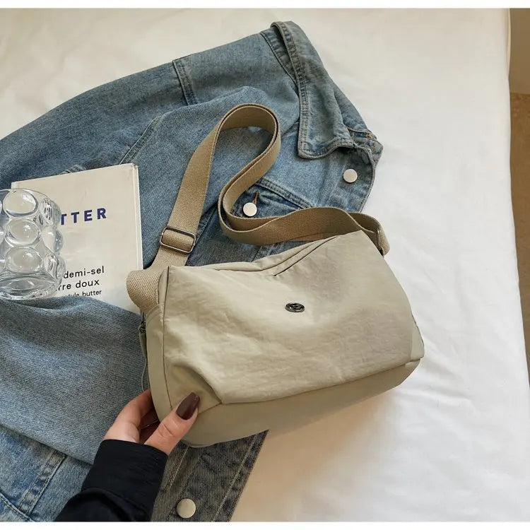 New 2025 Multi-Layer Casual Women's Crossbody Bag Portable Multi-Pocket Lightweight Waterproof Nylon Bag Soft Square Bag
