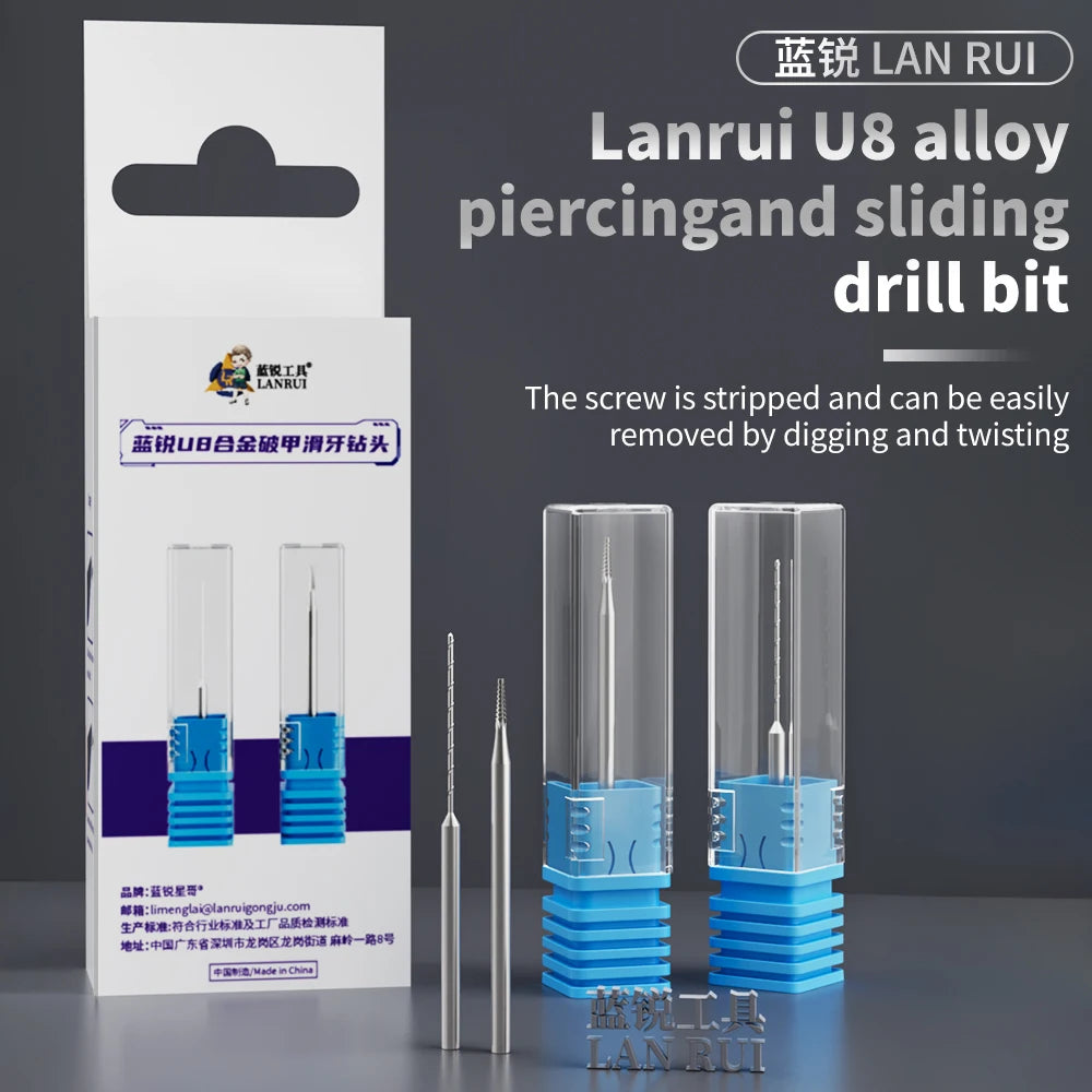 Lanrui U8 Alloy Piercingand Sliding Drill Bit Used for Removing Stripped Thread Screws Ouickly