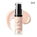 Langmanni liquid concealer makeup cover in shade 01#, beige tone with pump bottle.