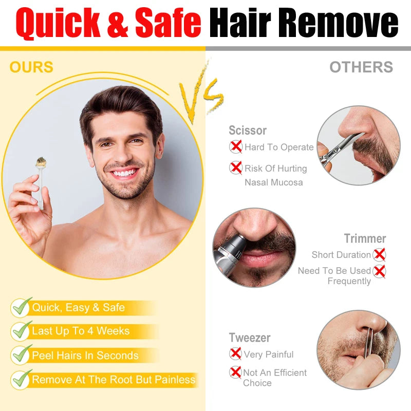 Wax beanPortable Painless Nose Wax Kit For Men & Women Nose Hair Removal Wax Set Paper-Free Nose and Ear Hair Removal Kit