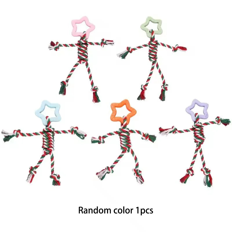 Cotton Double Knot Dog Rope Toy Chew Toy Teething Stick For Puppy Small Medium Dogs Interactive Self Entertaining Pet Play Toy