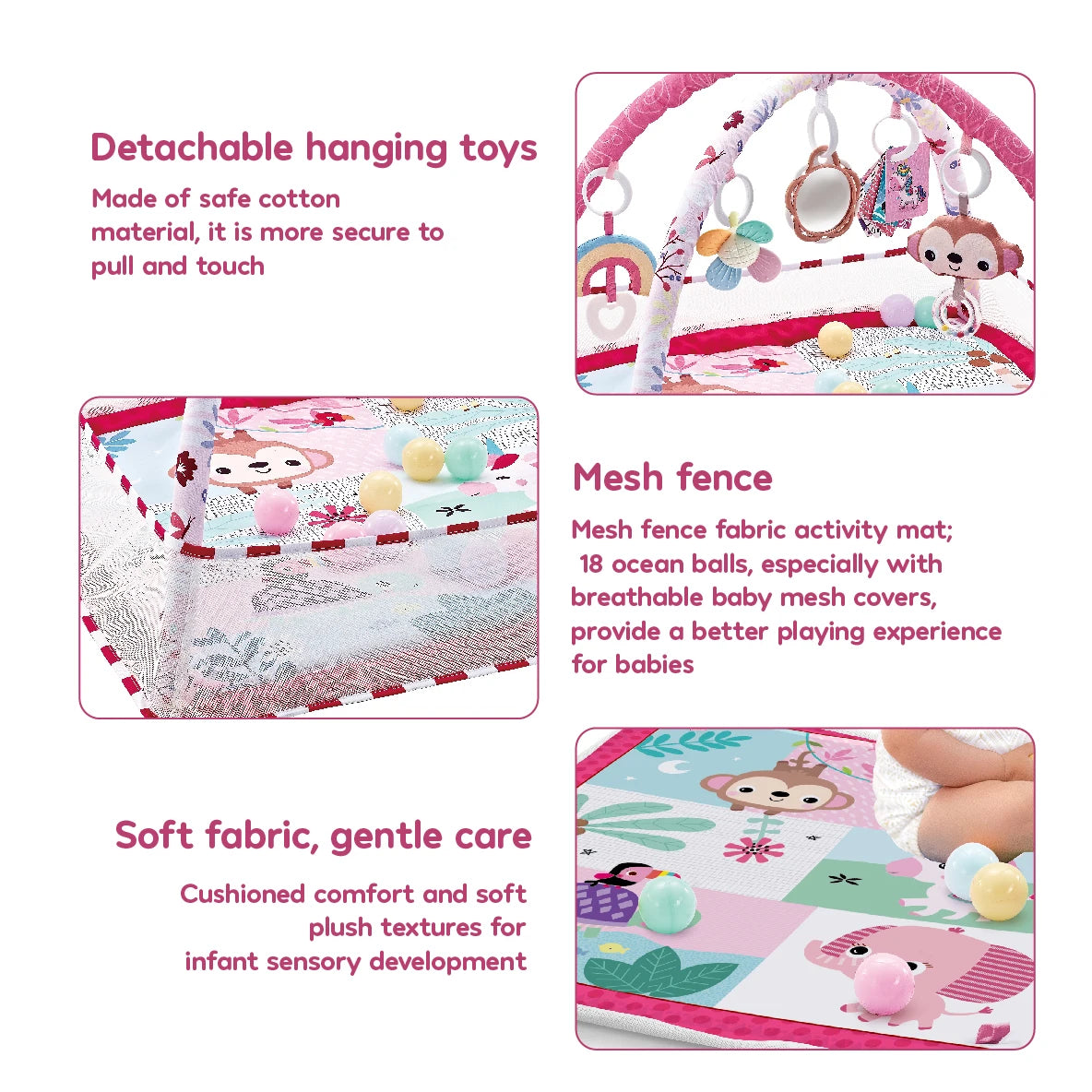 Baby Enlightenment Game Mat Crawling Blanket Early Education Activity Gym Toy Multifunctional Fence Pad Sports Fitness Frame Toy