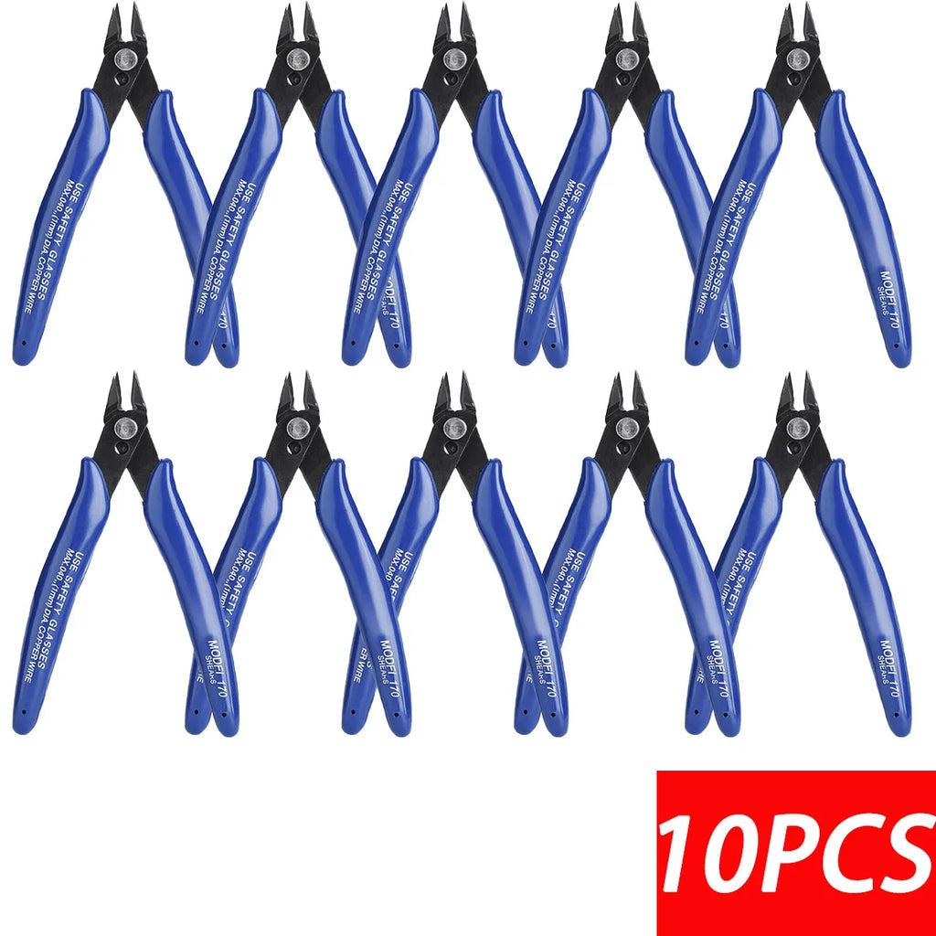 170 Wire Cutter DIY Trimmer Diagonal Side Cutting Cable Nippers Red Blue Pliers Hand Mini Snips Flush Nipper Trimmer Hand Tools