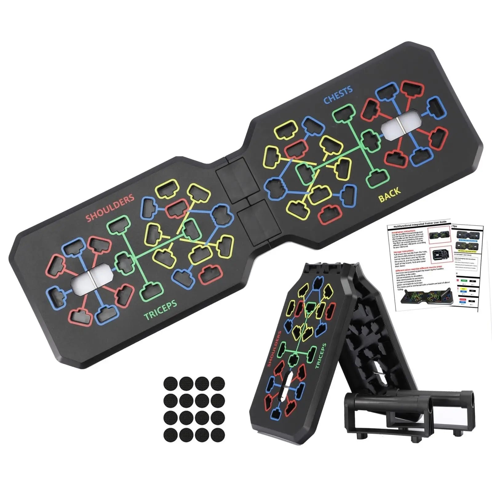 Portable Multifunctional Push-up Board Set With Handles Foldable Fitness Equipment For Chest Abdomen Arms And Back Training