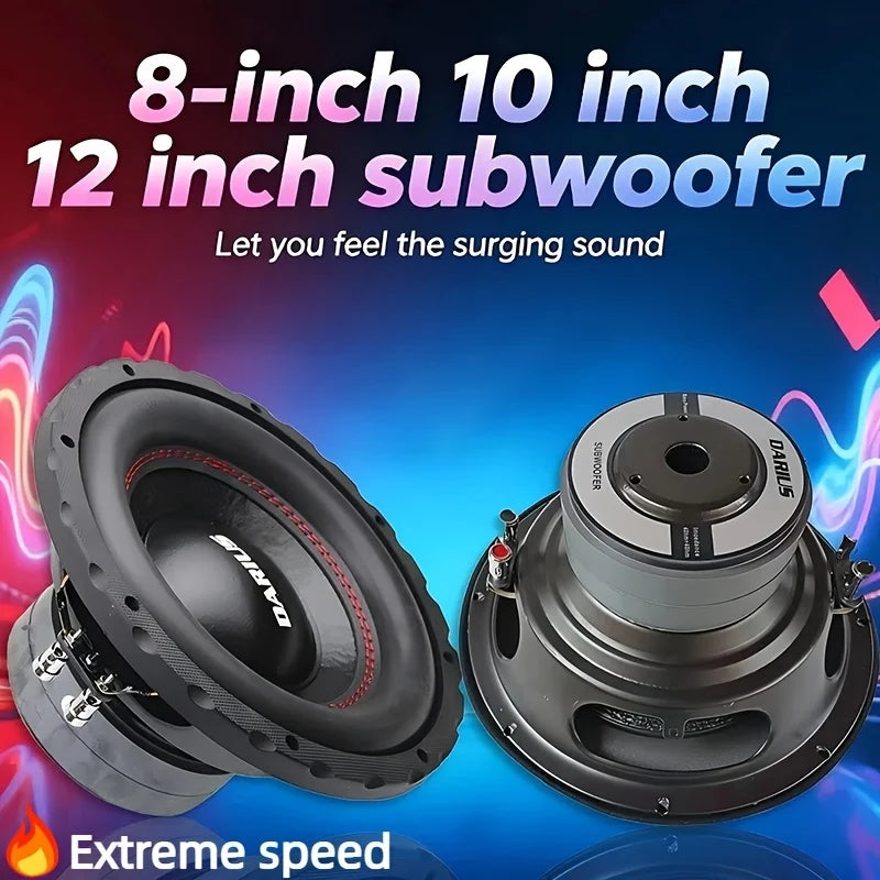 8Inch，10Inch，12Inch，1200Wattage Maximum Power Car Audio System，Double4Ohm Car Subwoofer，Subwoofer