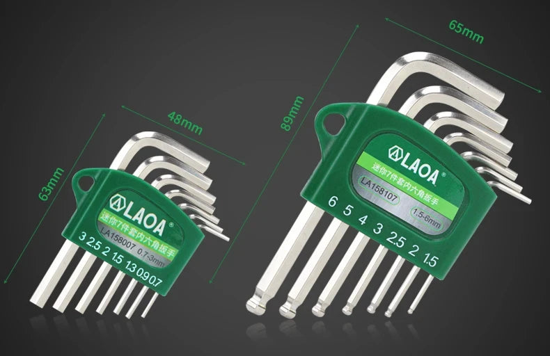 LAOA Mini 7-piece allen wrench hexagonal hexagonal screwdriver set 0.7/0.9/1.3/1.5/2/2.5/ 3mm wrench Allen key