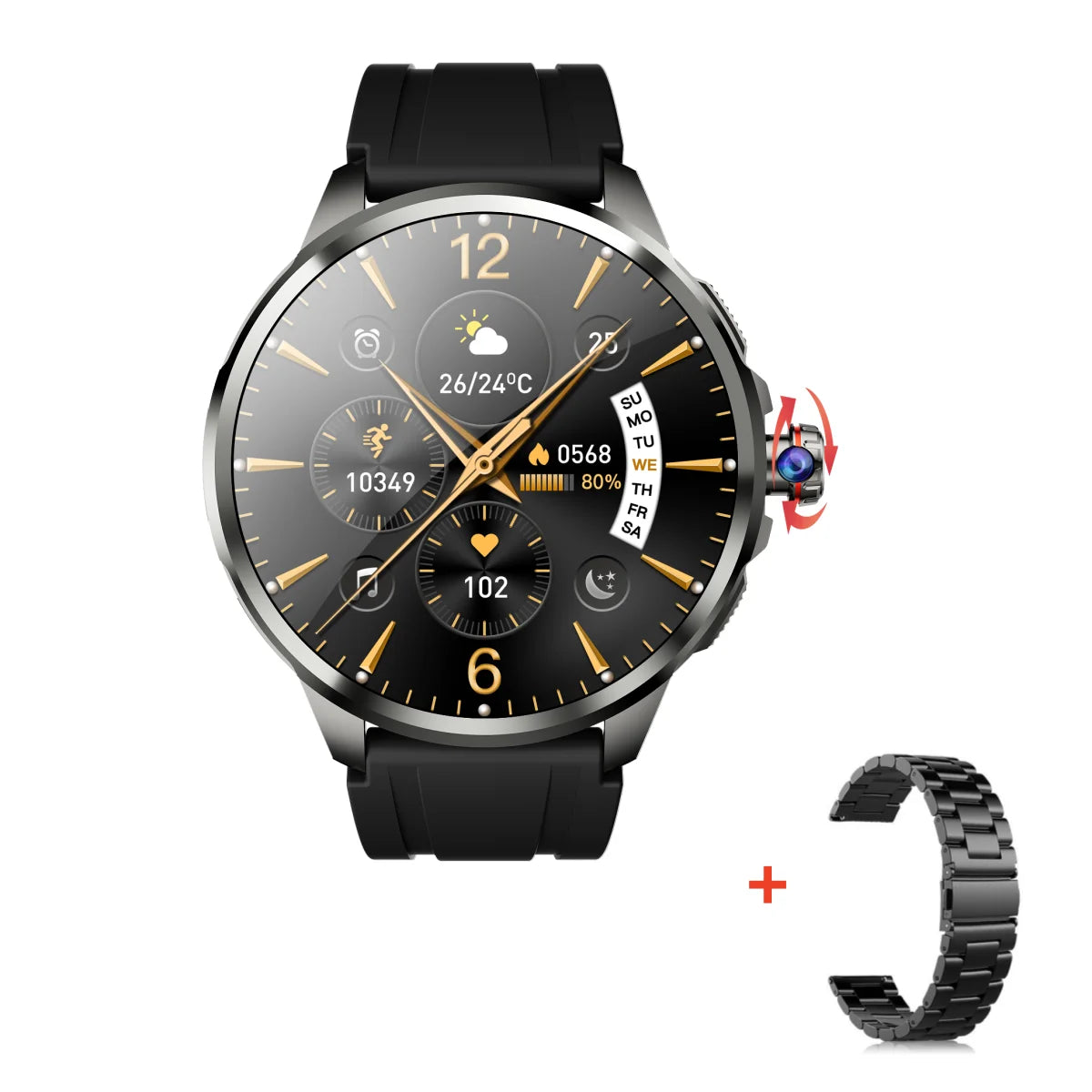Goldenspike 32GB+256GB Smartwatch 4G/5G LTE 900W Rotary HD Camera GPS WIFI HiSportPro App Bluetooth Smart Watch For IOS Android