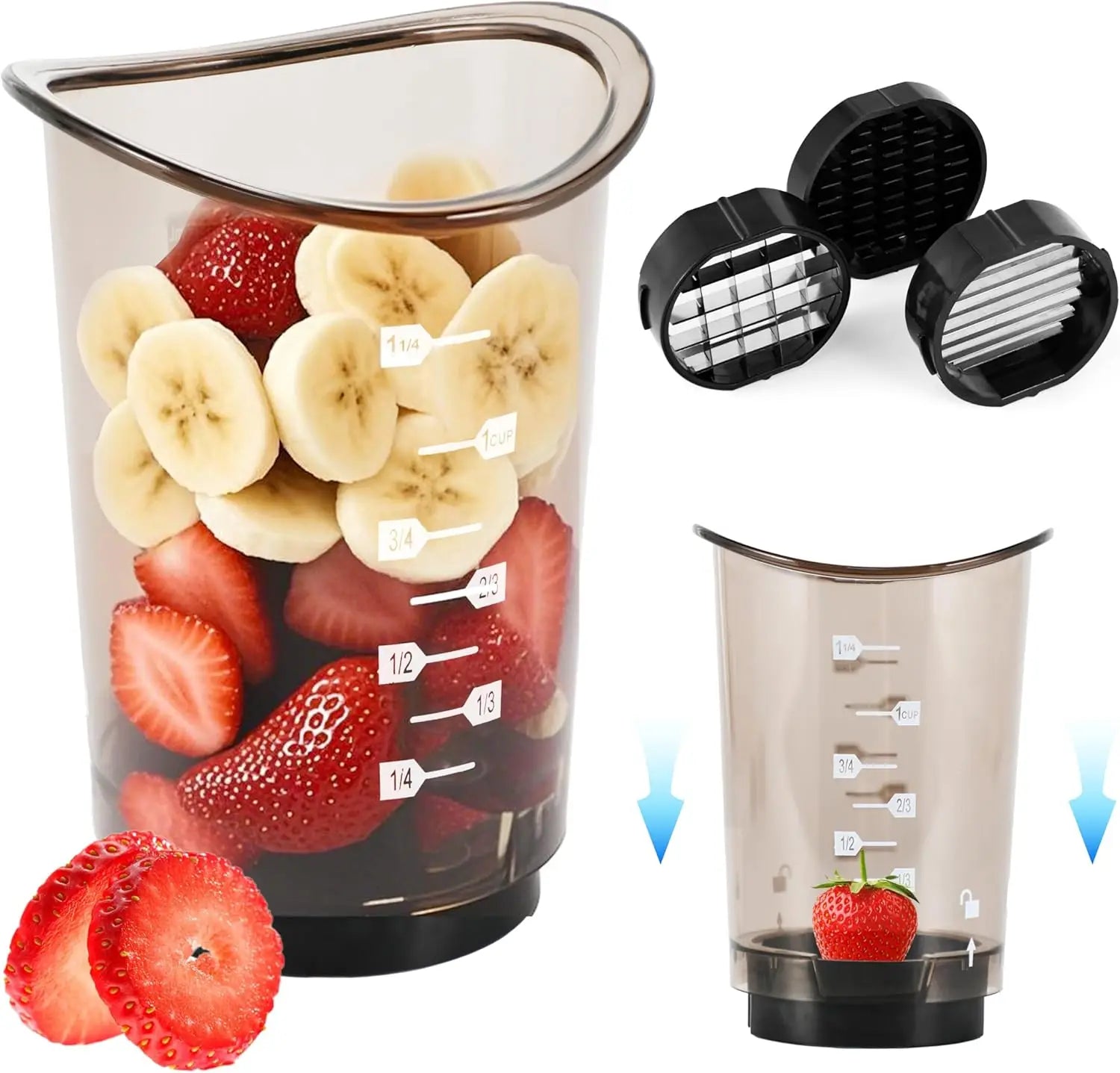 Removable Blade Fruit Slicer Multi Use Kitchen Gadget for Strawberries Bananas Vegetable Cutter Easy Clean Design