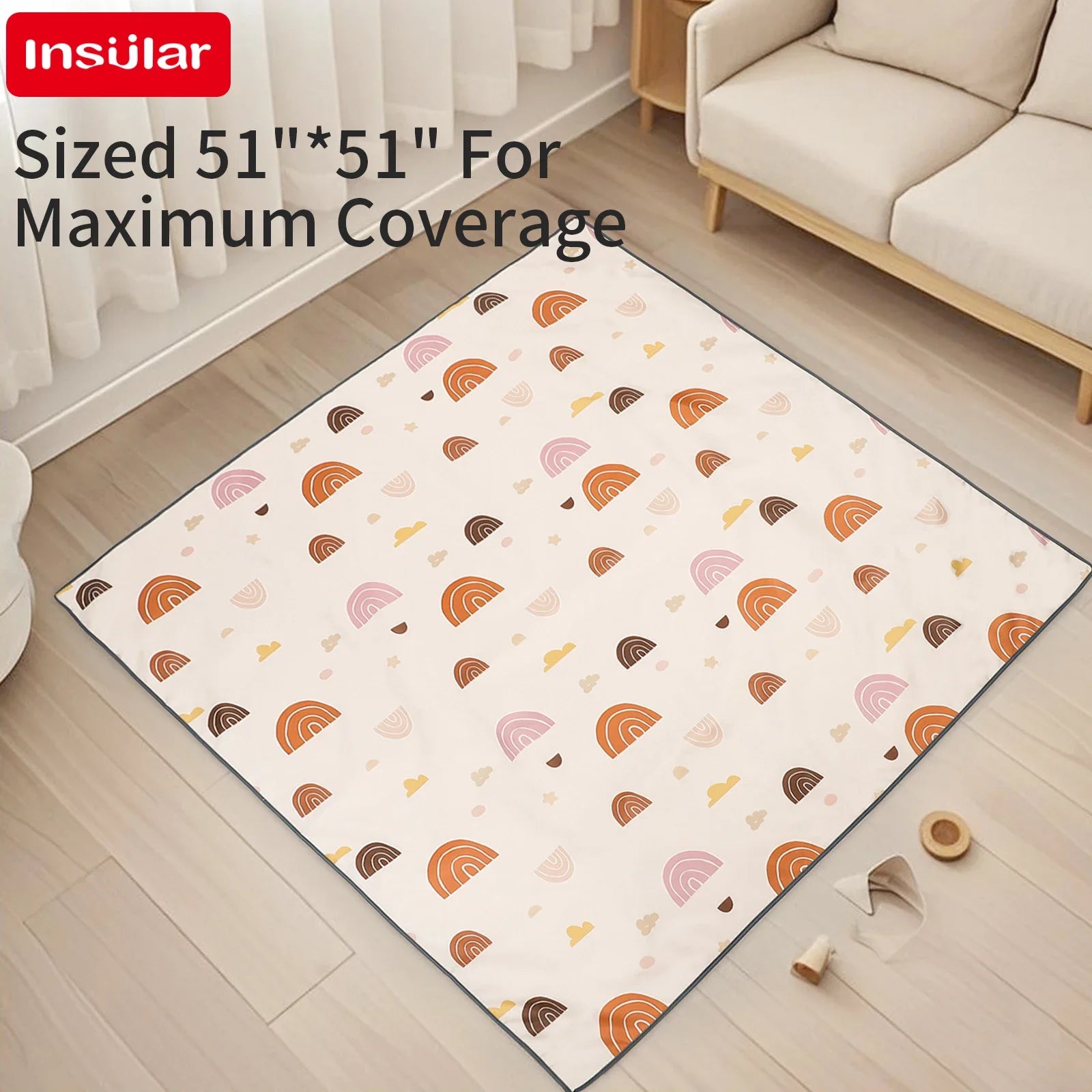 Insular Kids Educational Mattress Foldable Baby Play Mat Non-slip Durable Child Carpet Nursery Climbing Pad Waterproof 0-3Y
