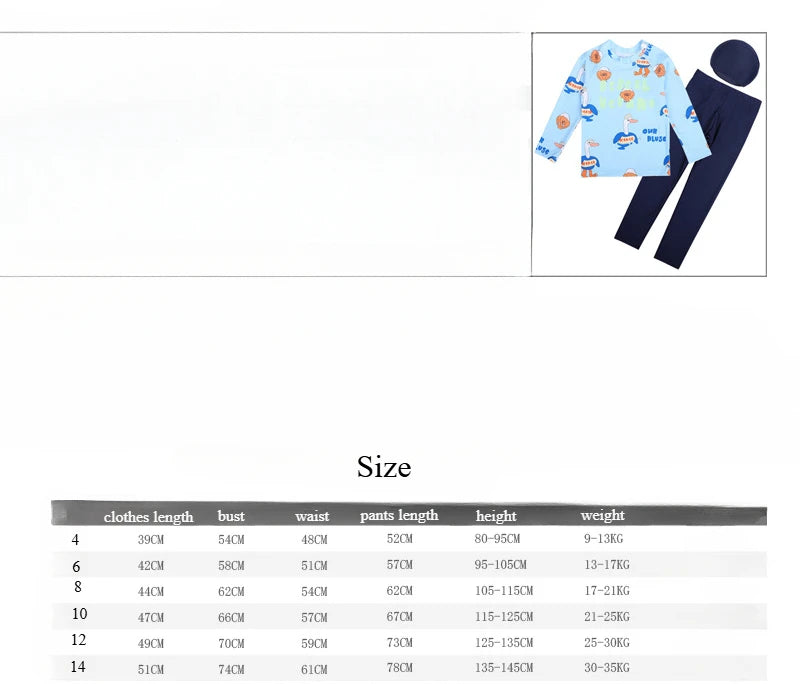 Swimming Suit for Girls Boys Cute Printed Long Sleeve Trousers Beach Swimwear for Kids Quick-dry Swimdress