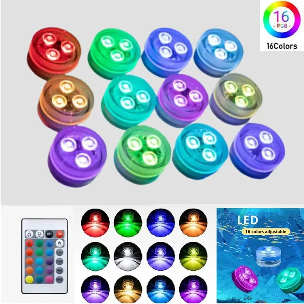 Remote Control Underwater Light Waterproof,Color Changing LED Pool Lamp for Indoor Aquarium, Bowl, Table Centerpiece Nightscape
