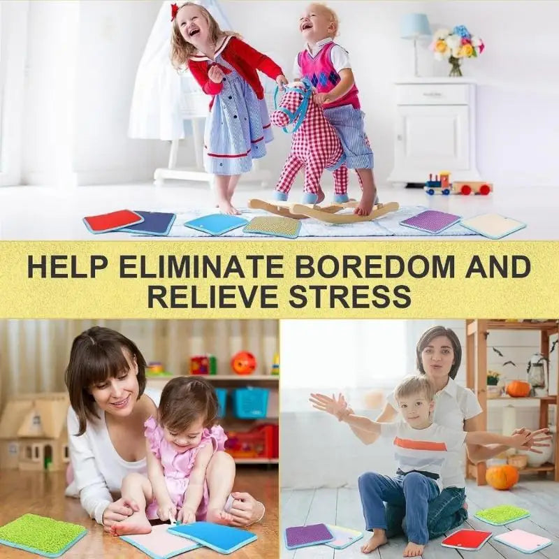 A5YC 16Pcs Infant Exploration Mat Machine Washable Multi Texture Design Sensory Toy For Sensory Development