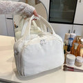 Portable Large Capacity Waterproof Cosmetic Storage Bag Handheld Travel Toiletry Bag Cosmetic Bag Durable Leather Bag