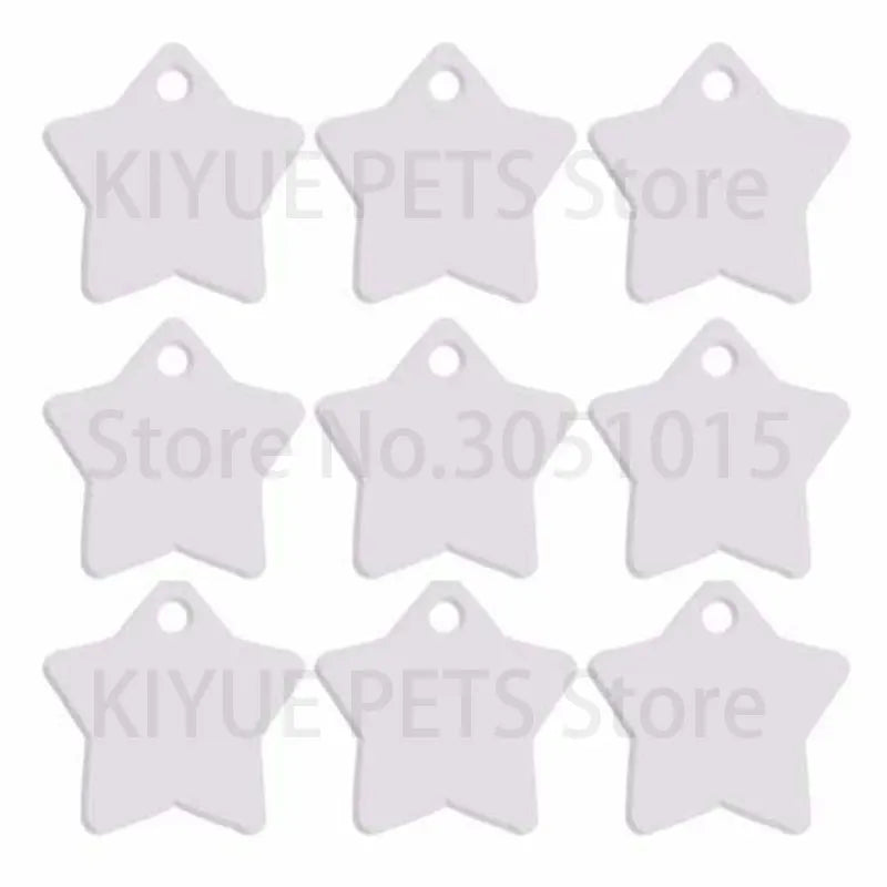 Wholesale 20Pcs Anti-lost Dog Tag For Collars Dog Name ID Tags Gifts for Dog Star Pet Collar Tags for Dog Owner Engraved Pet Tag