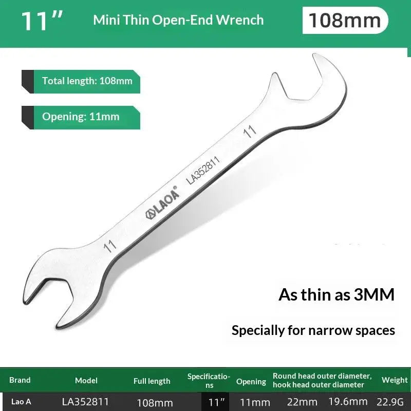 1/8/10Pcs Mini Thin Stainless Steel Double Open-end Wrench 5-11mm Dual-purpose Wrench For Repair Hand Tool Accessory