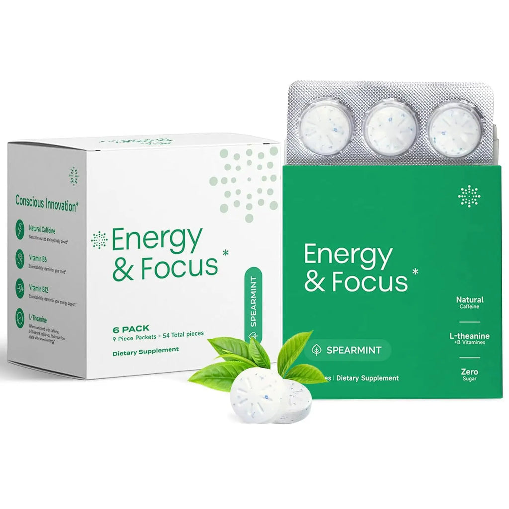 Sugar-Free Mint Tablet Candy Boost Your Energy and Focus Long Lasting Chew Improve Energy And Attention Caffeine Gum