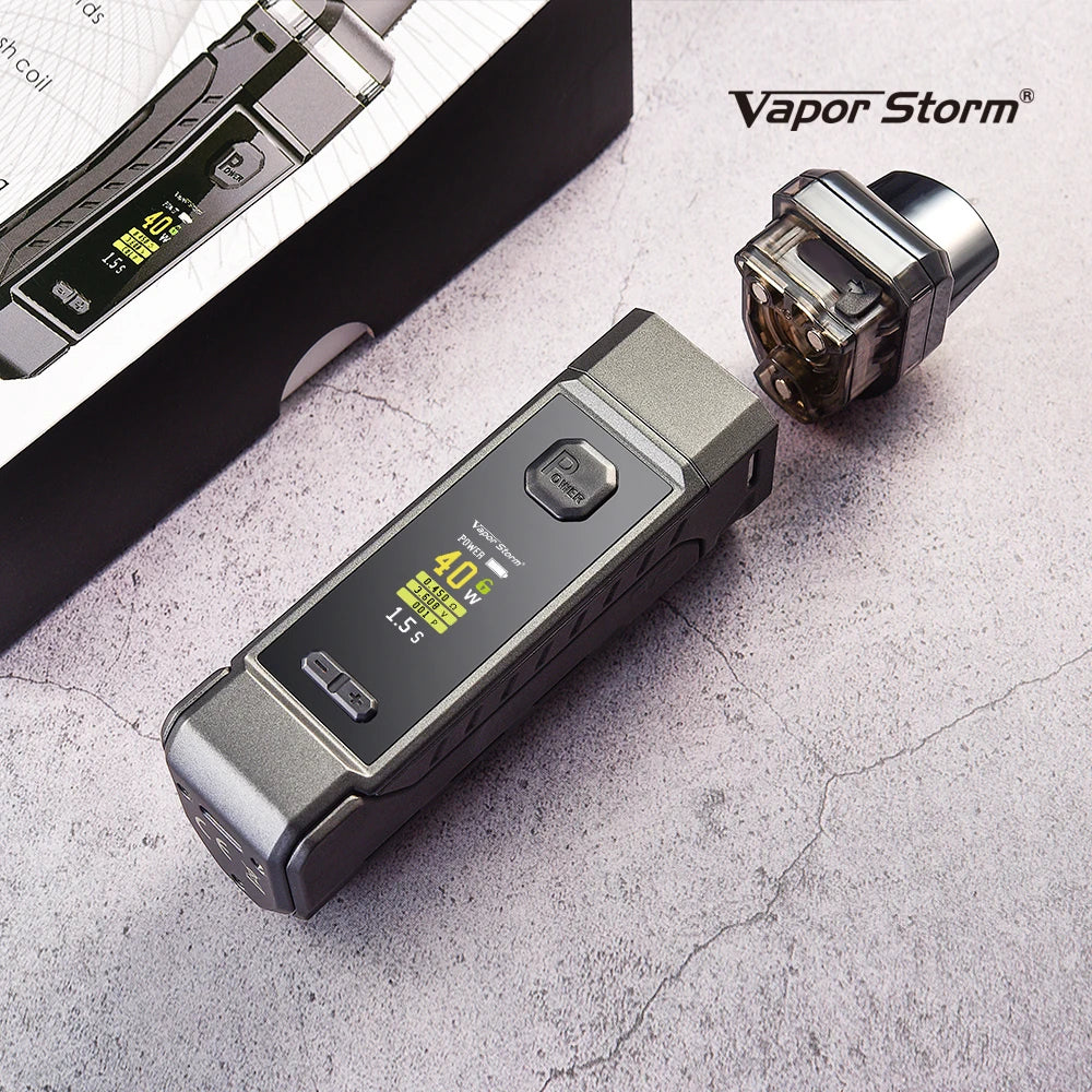 Vapor Storm VPM40 40W Pod Mod Starter Kit Mesh Coils 4.8ml Cartridge fit 18650 Battery E Cigarette V-PM40 Nova Nord Drag System